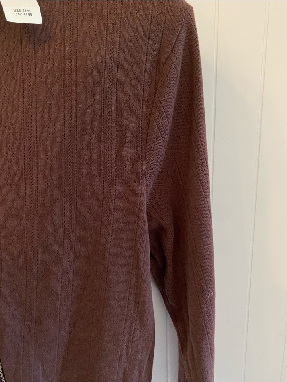 NWT Aerie Chocolate Brown Long-Sleeve Button Top Cardigan - Picture 4 of 4